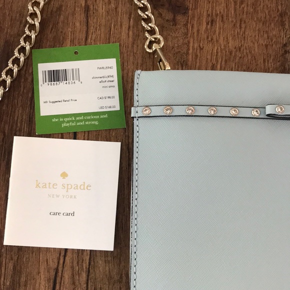 Kate Spade Elliott Street Mini Sima Shimmer Blue - Picture 9 of 14